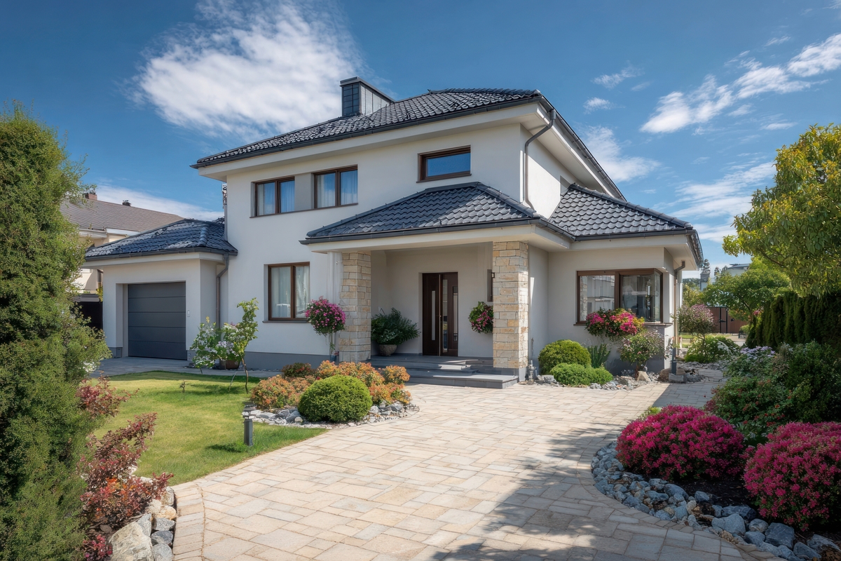 Family home with front entrance